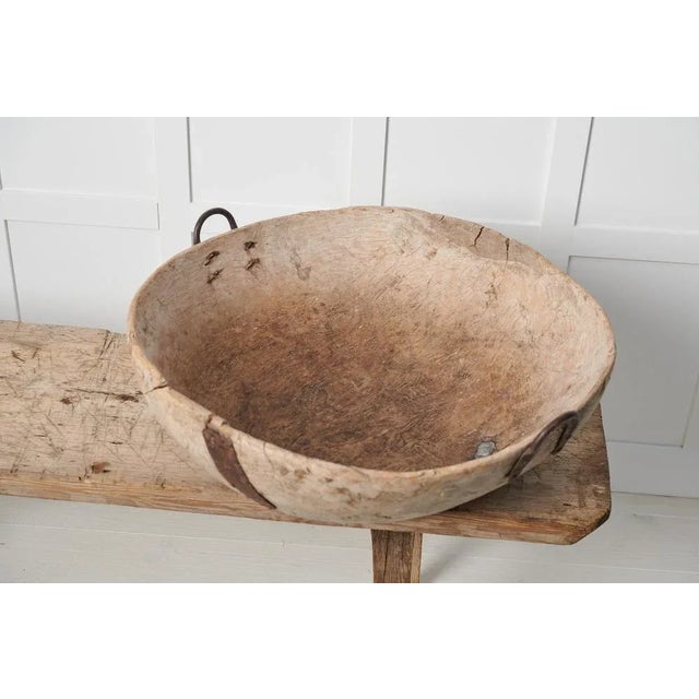Large Antique Swedish Root Bowl For Sale - Image 5 of 9
