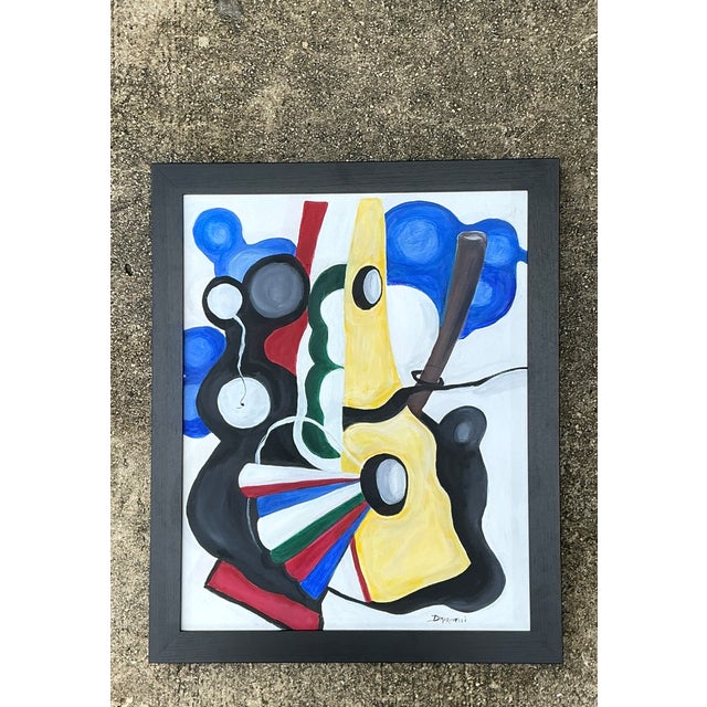 Vintage Abstract Painting on Canvas For Sale - Image 4 of 12