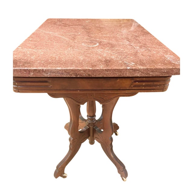 Antique Victorian Marble-Top Parlor Table, Circa 1880s For Sale - Image 4 of 10