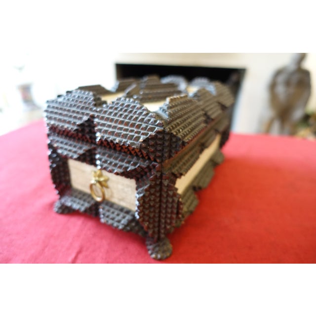 Folk Art Sewing Box, 1920s For Sale - Image 3 of 6