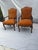Pair of Antique Carved Walnut Arm Chairs. Upholstered Seats and Back in Velvet. Carved Cabriole Legs with Serpentine...