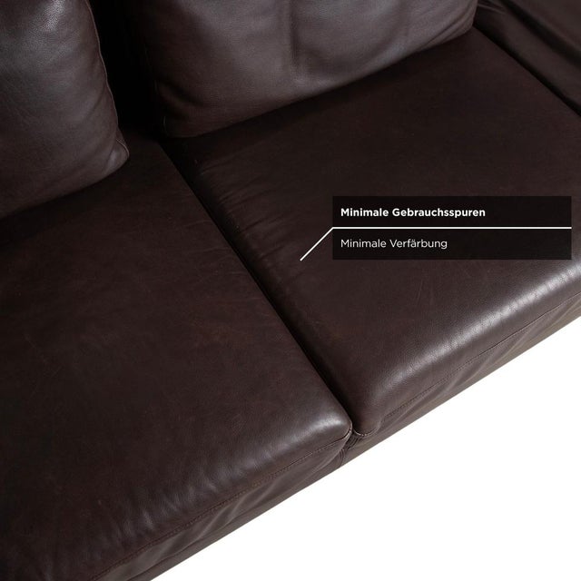Moule Leather Corner Sofa in Brown Chrome with Manual Function from Brühl For Sale - Image 13 of 18