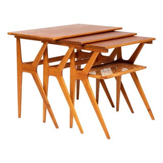 Vintage Danish Mid-Century Teak Nesting Tables For Sale