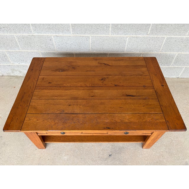 Early 21st Century Broyhill Attic Heirlooms Shaker Style Oak 50" Coffee Table For Sale - Image 5 of 11