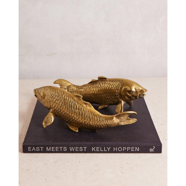 Mid-Century Modern 1960s Pair of Brass Koi Fish For Sale - Image 3 of 18