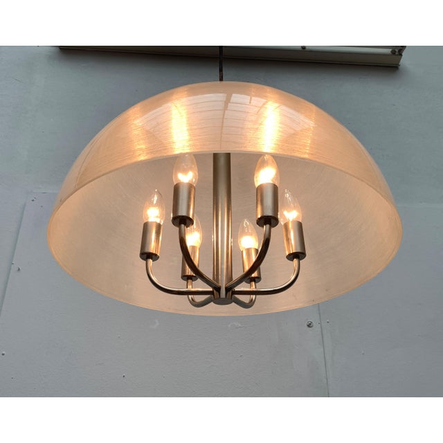 Large Vintage Italian Acrylic Dome Pendant, 1970s For Sale - Image 12 of 18