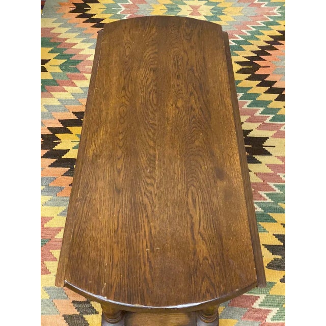 Mid 20th Century English Oak Drop Leaf Coffee Table For Sale - Image 6 of 13
