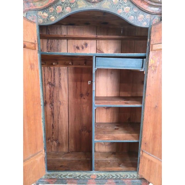 Floral Painted Wedding Cabinet, Upper Austria, 1795 For Sale - Image 9 of 13