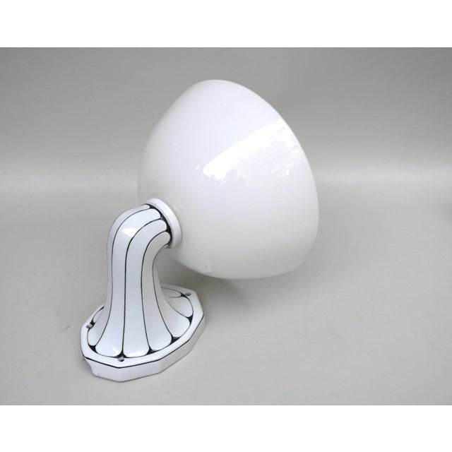 German Wall Lamp in Porcelain and White Cased Glass, 1890s For Sale - Image 3 of 18