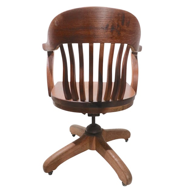 Vintage Bank of England Jury Style Swivel Tilt Office Desk Chair by Marcy- Morris For Sale - Image 17 of 17