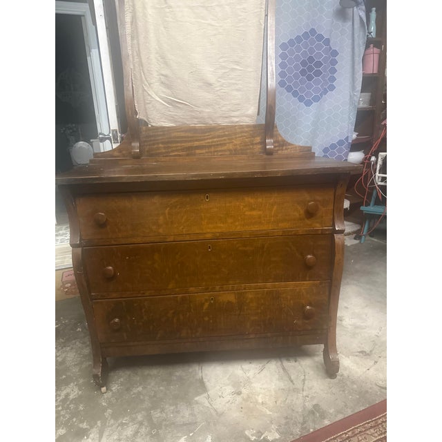 This dresser is a beautiful piece of history. The wood is in perfect condition. The mirror is also in great condition. The...