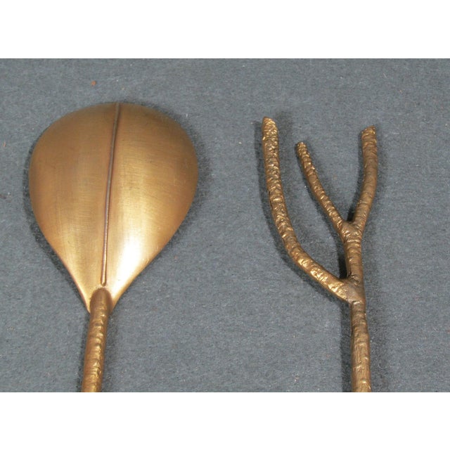 Grant Dawson Mangrove Collection 24k Gold-Plated Salad Servers, Set of 2 For Sale - Image 9 of 15