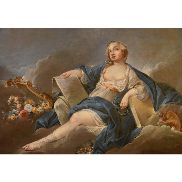 Pierre Charles Trémolières, Allegory of Poetry, 1730, Oil on Canvas, Framed For Sale - Image 13 of 13