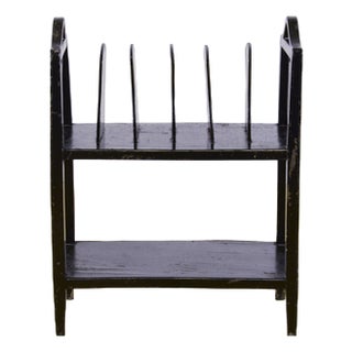 Magazine Rack in Black Lacquered Wood, 1900s For Sale