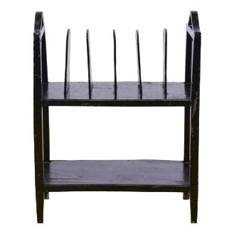 Magazine Rack in Black Lacquered Wood, 1900s For Sale