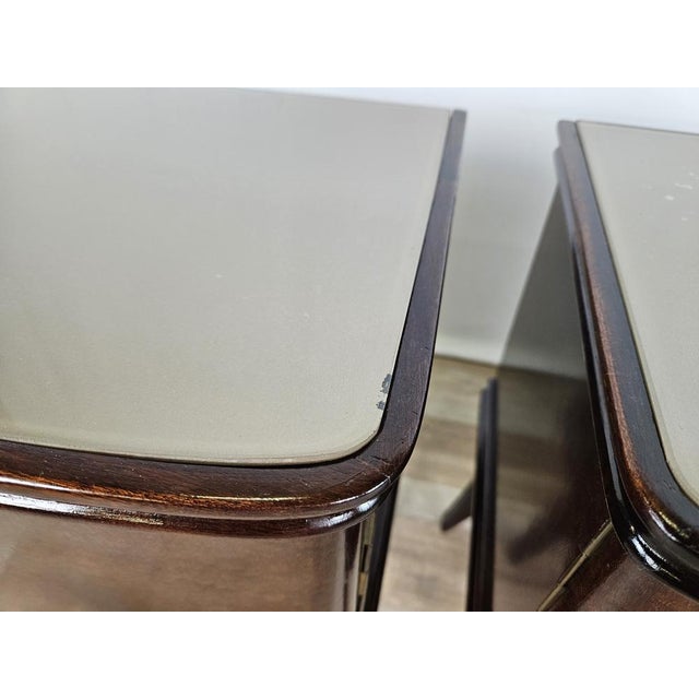 Italian Bedside Tables in Mahogany, 1950, Set of 2 For Sale - Image 12 of 18