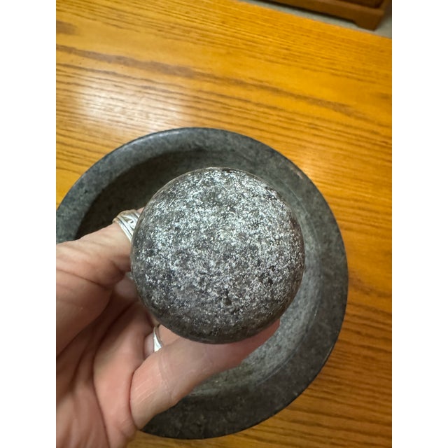 Black Giant Mortar and Pestle Set Black Marble Polished Italy For Sale - Image 8 of 12