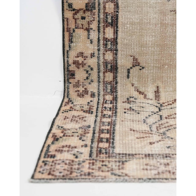 1970s Vintage Turkish Oushak Handmade Wool Cotton Brown Area Rug For Sale - Image 4 of 11