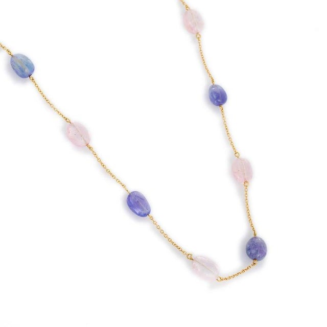 31.65 Ct Semi Gemstone Chain Necklace For Sale - Image 4 of 6