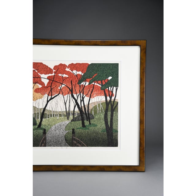 Kazuyuki Ohtsu, Autumn Garden, 1999, Woodblock Print, Framed For Sale - Image 6 of 14