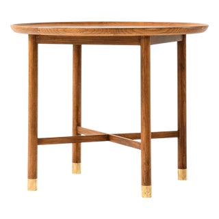 Vintage Coffee Table in Elm and Walnut by K. Thomsen for Mogens Lassen, 1940s For Sale