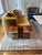 Wood and Acrylic Side Tables With Brass Accents- A Pair For Sale - Image 4 of 6