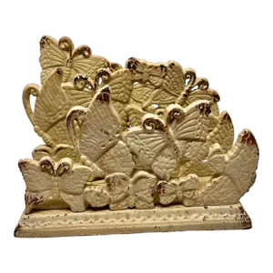 1930s Antique Cast Iron Butterfly Letter or Napkin Holder
