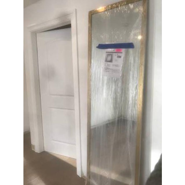 Restoration Hardware Brass Rivet Metal Frame Floor/Wall Mount Mirror