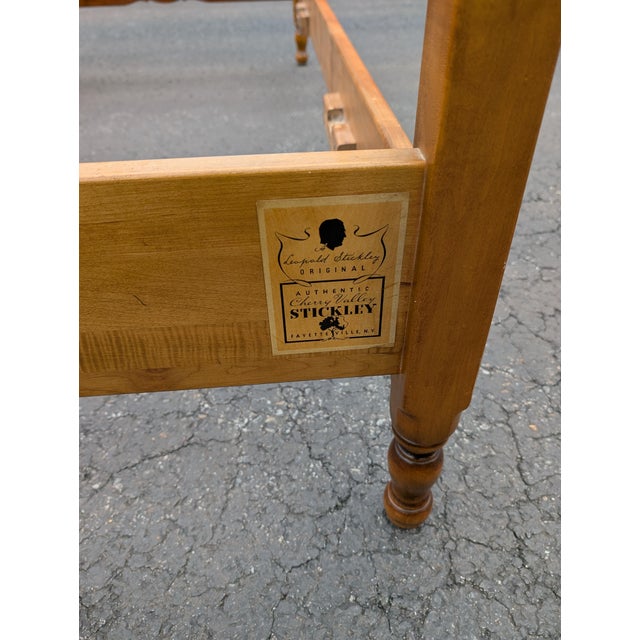 Mid 20th Century Stickley American Colonial Carved Cherry Wood Twin Size Spindle Bedframe, Pair For Sale - Image 17 of 18