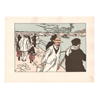 Charles Huard, Pêcheurs à la ligne, 1898, Lithograph For Sale