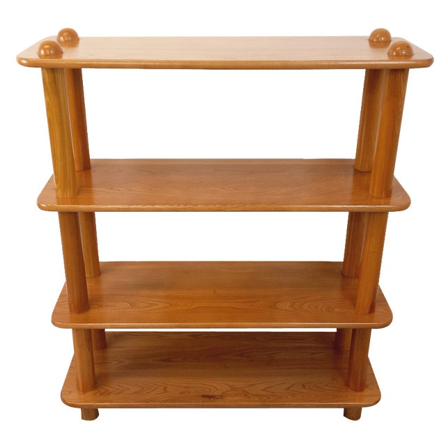 Vintage Elm Bookcase Shelf, 1980s For Sale