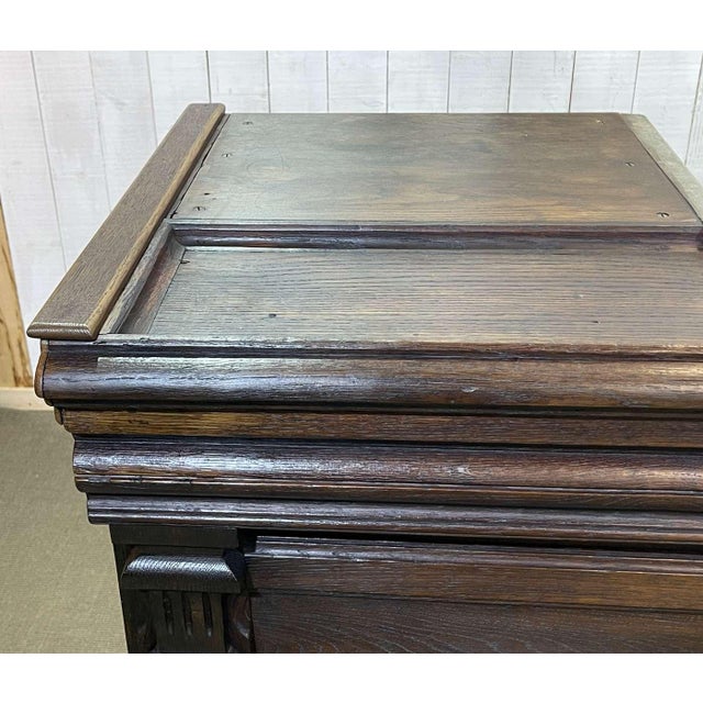 Oak Bar Counter with Original Zinc and Tin Cladding For Sale - Image 9 of 18