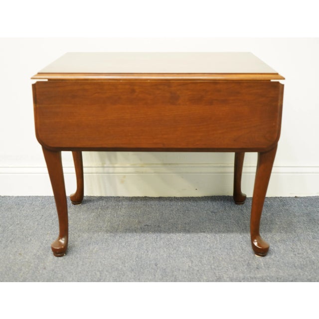 Wood Ethan Allen Georgian Court Solid Cherry Traditional Style 36" Drop Leaf Accent End Table 11-8164 For Sale - Image 7 of 12