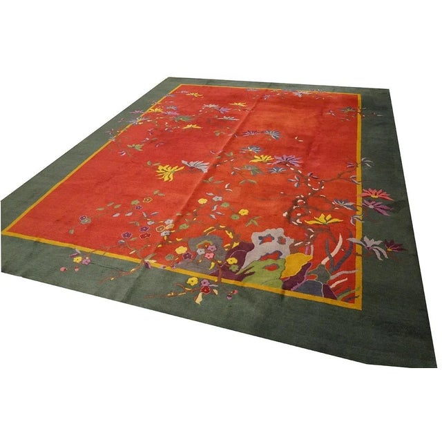 Art Deco Antique Chinese Art Deco Rug 9' 2" x 11' 8" For Sale - Image 3 of 5