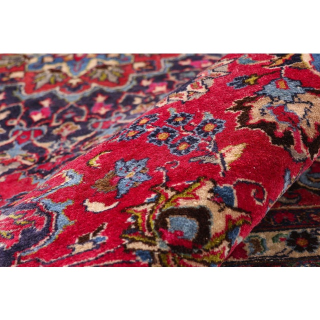 Red Antique Persian Mashhad Rug, 09'09 X 09'10 For Sale In Dallas - Image 6 of 10