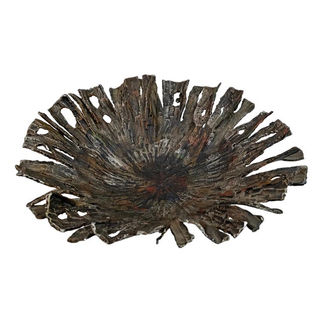 Brutalist Centerpiece in Forged Iron by Salvino Marsura, 1970s For Sale