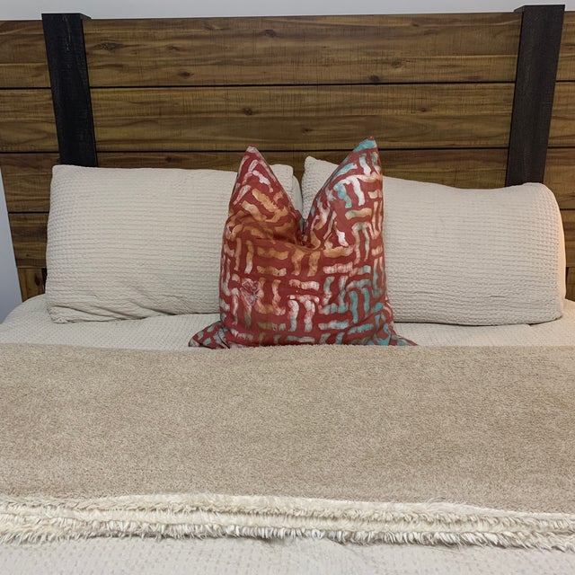 Textile Handmade Adire (Tie-Dye) Decorative Throw Pillow Cover For Sale - Image 7 of 12