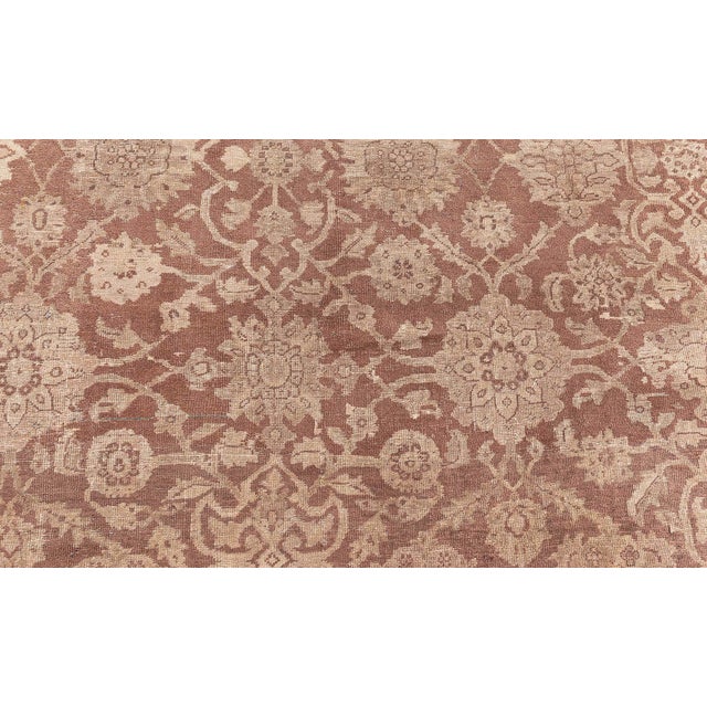 Fine 1920s Persian Sultanabad Brown Handmade Wool Rug For Sale In New York - Image 6 of 8