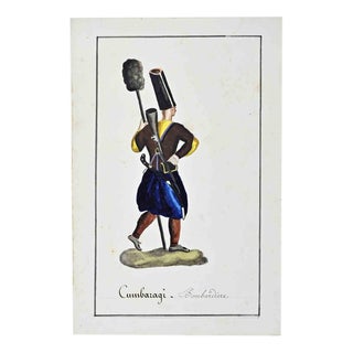 Jean-Baptiste Barla, Cumbaragi, 1840, Ink & Watercolor on Paper For Sale