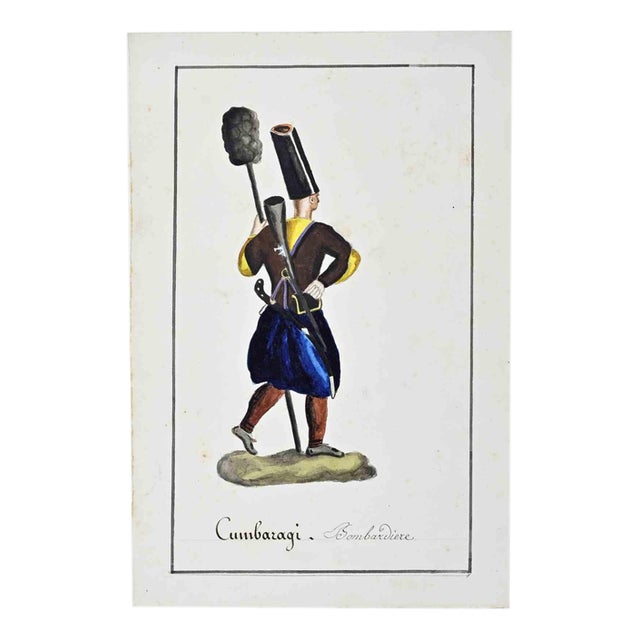 Jean-Baptiste Barla, Cumbaragi, 1840, Ink & Watercolor on Paper For Sale