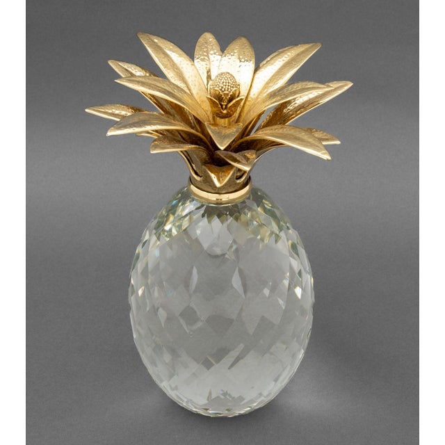 Contemporary Eichholtz Pineapple Form Brass & Crystal Sculpture For Sale - Image 3 of 8