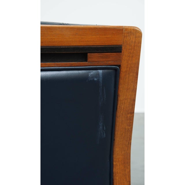 Art Deco Sofa with Woodwork and Dark Blue Cowhide For Sale - Image 17 of 18