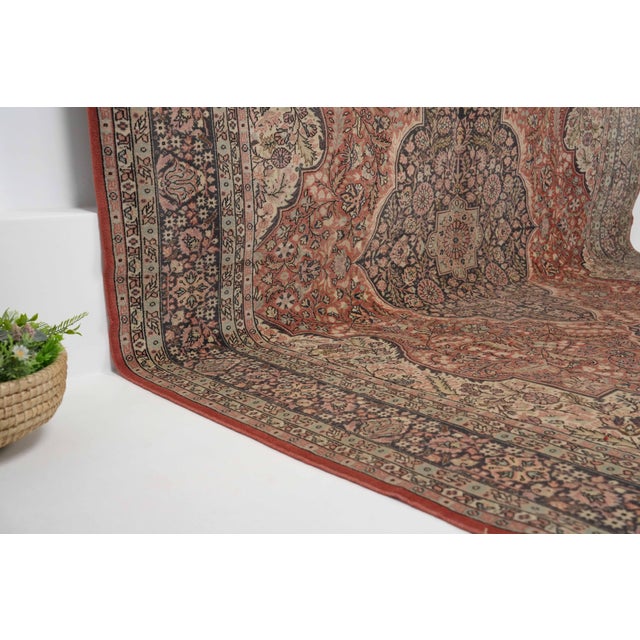 1970s Vintage Persian Handmade Wool 8x11 Red Area Rug For Sale - Image 4 of 11