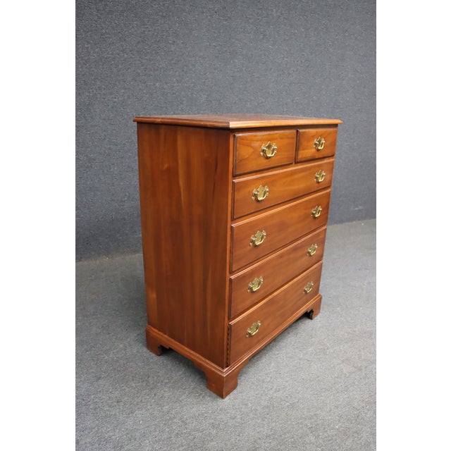 1980s Henkel Harris Wild Black Cherry Highboy Chest For Sale - Image 9 of 12