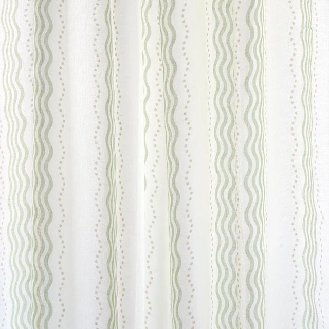 SAMPLE - Schumacher X Rita Konig Margot Linen Sheer Fabric In Green For Sale