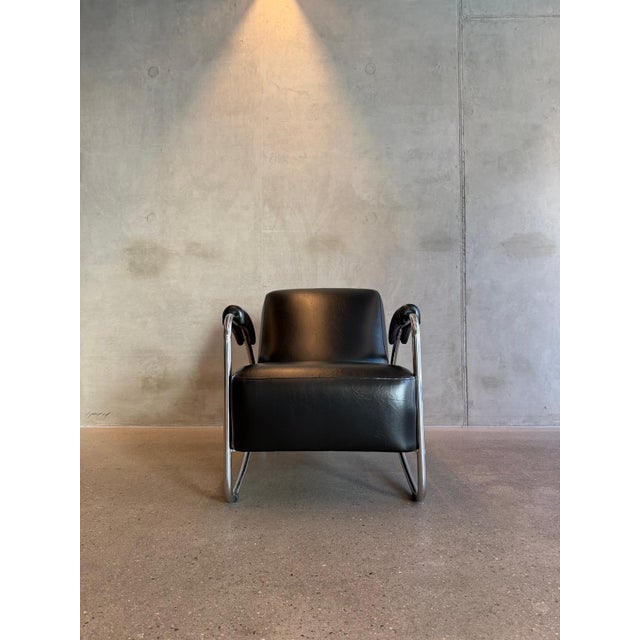 Anton Lorenz designed this so called “Fish” chair in 1920’s with tubular chrome plated frame in the shape of a Fish. I...