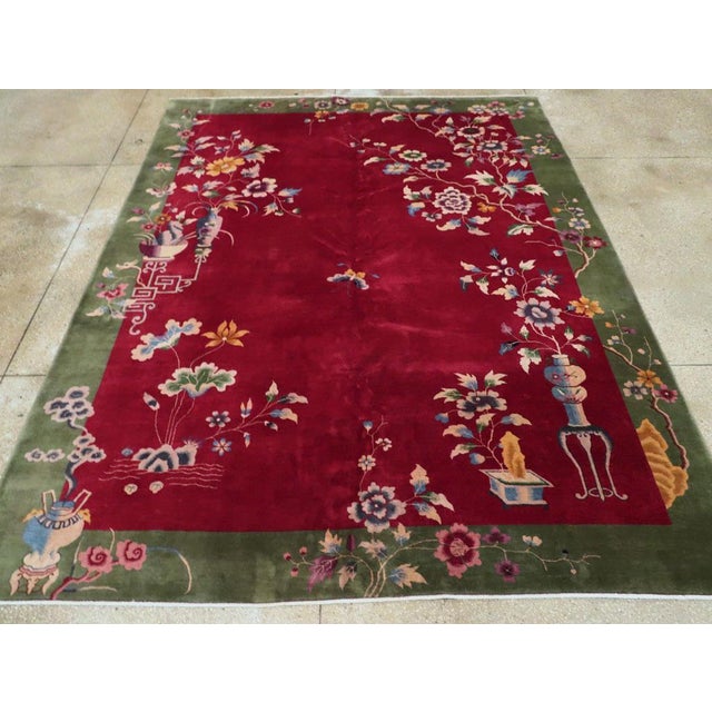 Galerie Shabab Collection Mid-20th Century Handmade Chinese Art Deco Room Size Carpet For Sale In New York - Image 6 of 10