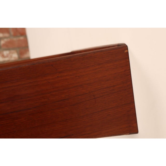 Petite Danish Modern Single-Drawer Floating Nightstand / End Table in Teakwood For Sale - Image 12 of 14