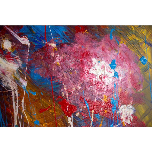 “Pink Moon – Abstract Expressionism” 24 X 48 In., Acrylics on Canvas (2021) For Sale - Image 4 of 11