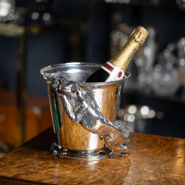 20th Century Italian Silver Plated Fox Wine Cooler by Franco Lapini, 1960s For Sale - Image 15 of 16